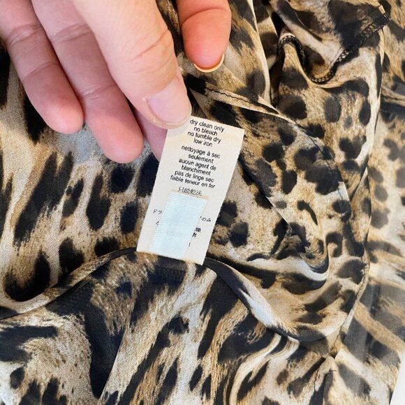 L'AGENCE Womens Sleeveless Leopard Print Sheath Dress Brown Sz 0 V-Neck Formal - Picture 6 of 9